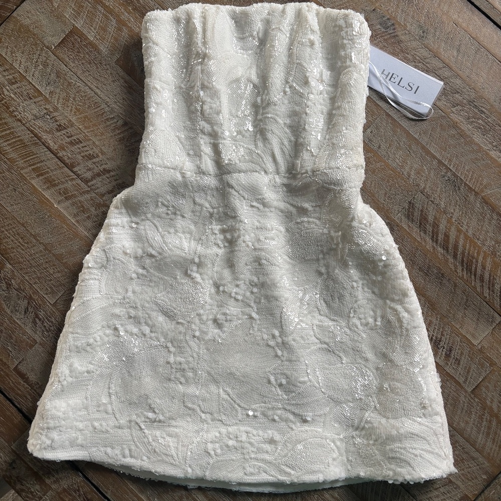 Helsi 'Linda' Sequin Mini Dress in White / Ivory (NWT) - Picture 12 of 13
